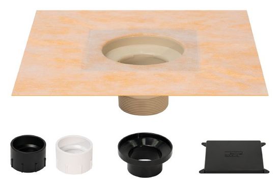 Schluter KERDI-DRAIN-F Flange Kit Polypropylene with ABS and PVC Coupling of 2"