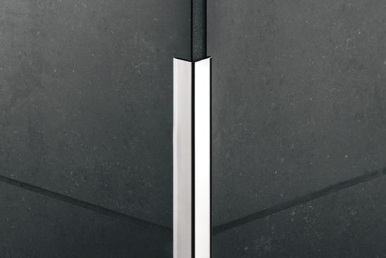 Schluter ECK-K Retrofit Heavy-Duty Edge-Protection Profile for Outside Corner 90° - Brushed Stainless Steel (V2) 9/16" x 8' 2-1/2"