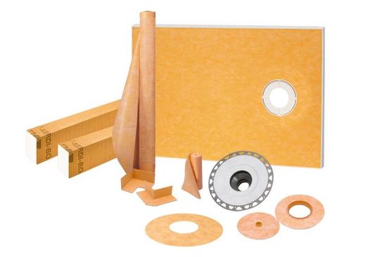 Schluter KERDI-SHOWER-KIT Shower Kit with Off-Set Outlet Position without Grate with 2" ABS Flange 38" x 60"