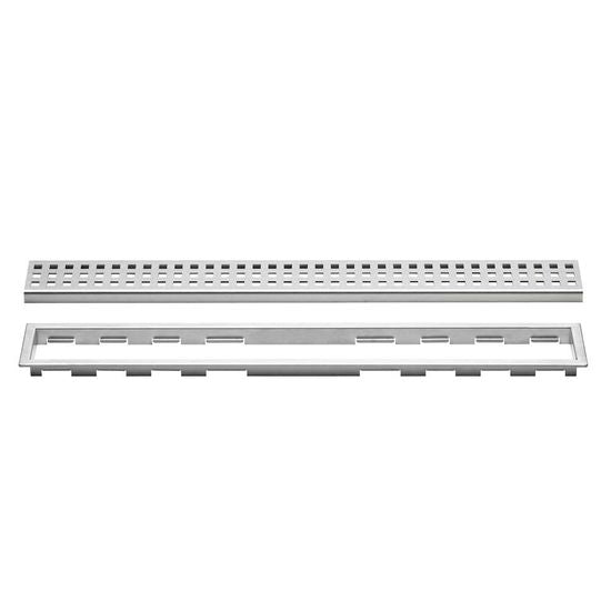 Schluter KERDI-LINE Linear Floor Drain with Square Grate Design - Brushed Stainless Steel (V4) 3/4" x 31-1/2"