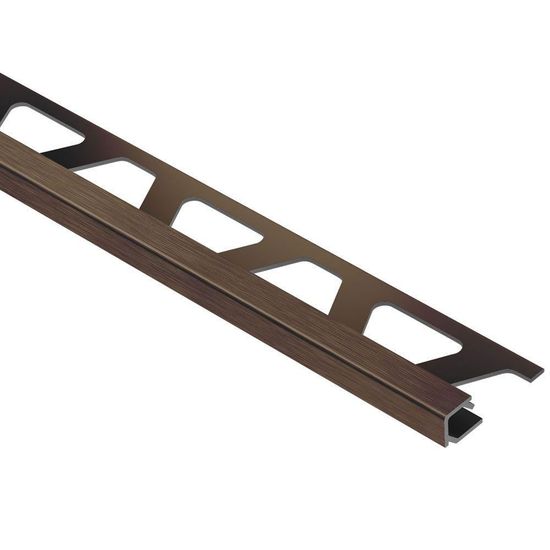 Schluter QUADEC Square Edge Trim - Aluminum Anodized Brushed Antique Bronze 3/8" (10 mm) x 8' 2-1/2"