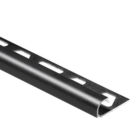 Schluter RONDEC Bullnose Trim - Aluminum  Matte Black 1/2" (12.5 mm) x 8' 2-1/2"