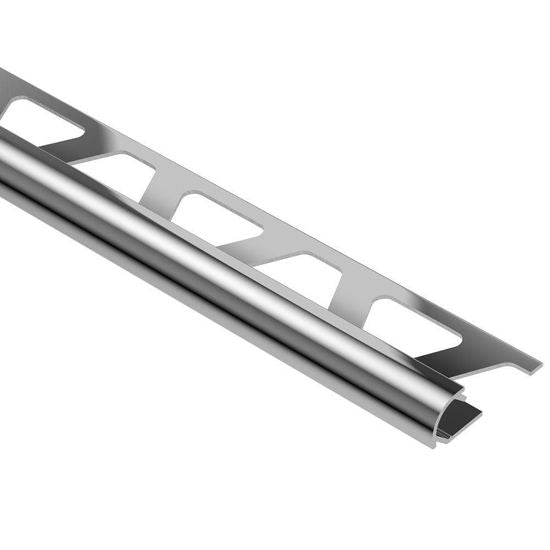 Schluter RONDEC Bullnose Trim - Aluminum Anodized Polished Chrome 1/2" (12.5 mm) x 8' 2-1/2"