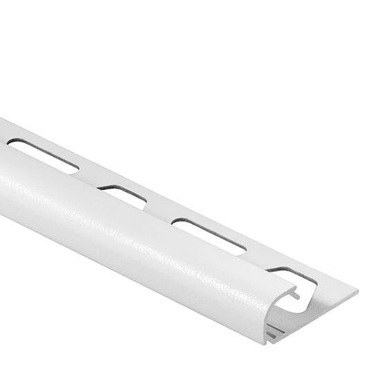 Schluter RONDEC Bullnose Trim - Aluminum  Matte White 3/8" (10 mm) x 8' 2-1/2"