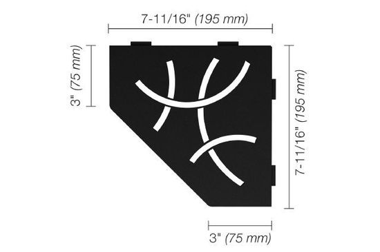 Schluter SHELF-E Pentagonal Corner Shelf Curve Design - Aluminum Matte Black
