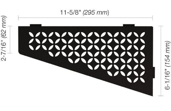 Schluter SHELF-E Quadrilateral Corner Shelf Floral Design - Aluminum Matte Black