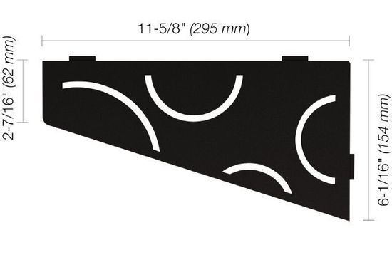 Schluter SHELF-E Quadrilateral Corner Shelf Curve Design - Aluminum Matte Black