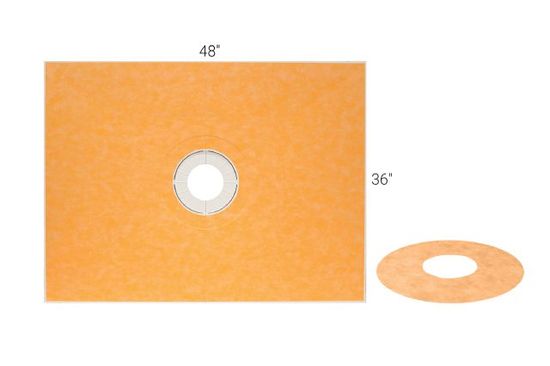 Schluter KERDI-SHOWER-TT Prefabricated Sloped Shower Tray Kit with Center Outlet Position 1" x 36" x 48"