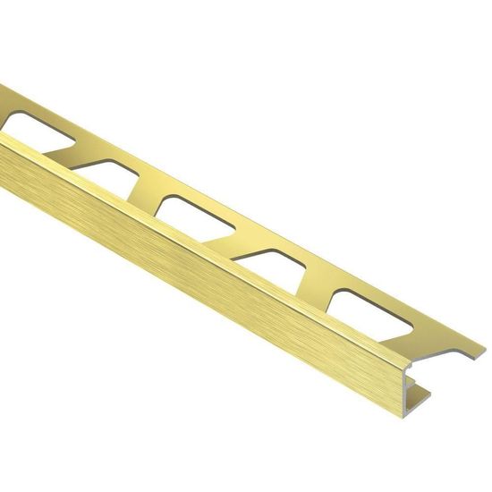 Schluter SCHIENE Floor/Wall Tile Edging Trim Anodized Aluminum Brushed Brass 3/8" (10 mm) x 8' 2-1/2"