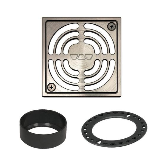 Schluter KERDI-DRAIN Square Grate Kit Contour - Aluminum Anodized Brushed Nickel 4"