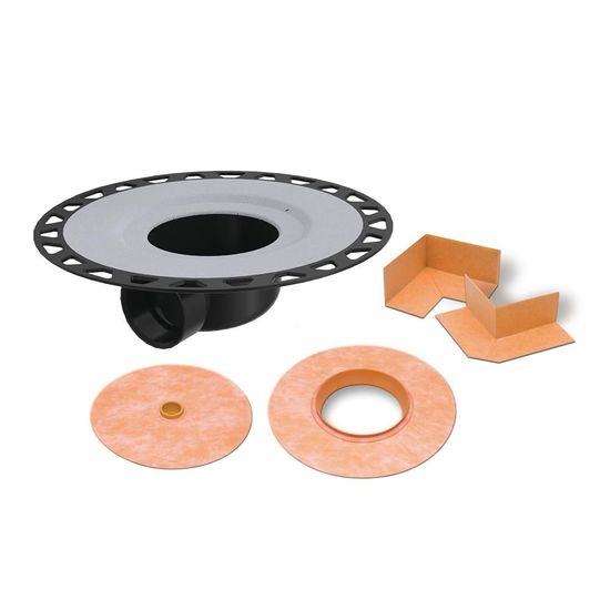 Schluter KERDI-DRAIN-H Flange Kit with Horizontal Outlet with Corners and Seals - ABS Plastic