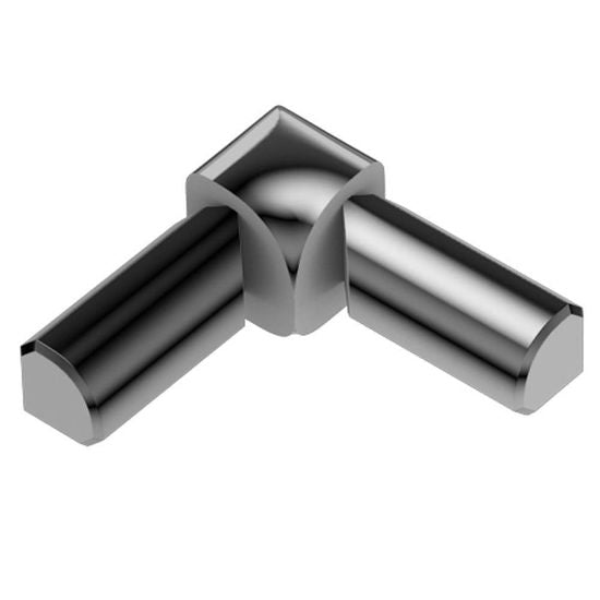 Schluter RONDEC 2-Leg Inside Corner 90° - Aluminum Anodized Polished Chrome 3/8" (10 mm)